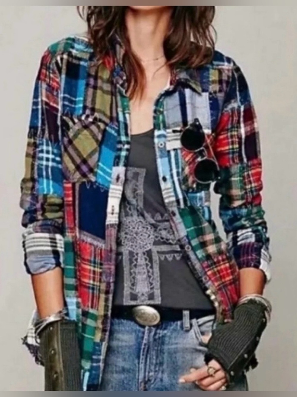We The Free “Lost in Plaid” Flannel (L)